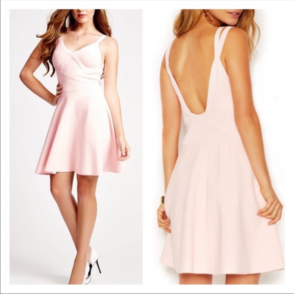 Guess new double strap fit and flare bandage dress